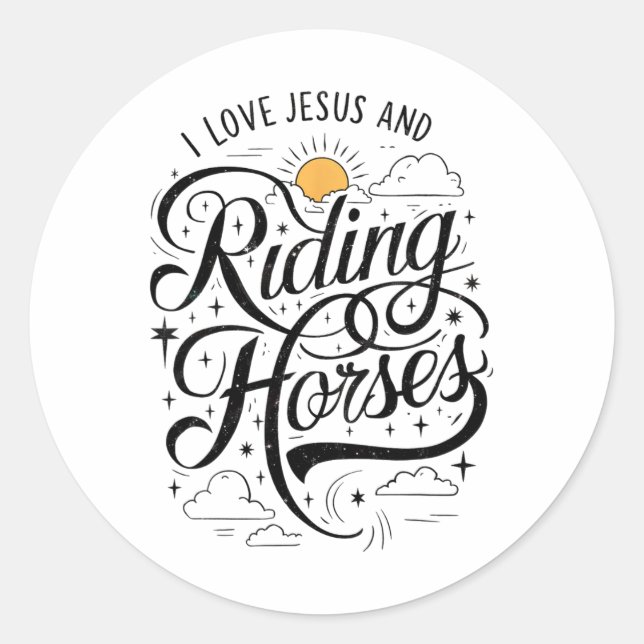 Adesivo Eu Amo Jesus E Cavalos Cavalos Andando Meninas De  (Frente)