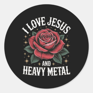Adesivo Eu Amo Jesus E Heavy Metal