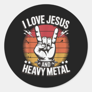 Adesivo Eu Amo Jesus E Heavy Metal 1