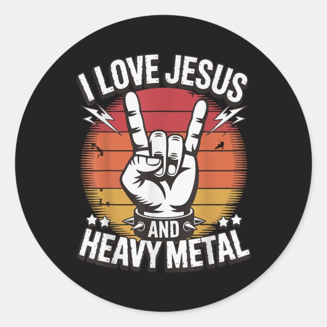 Adesivo Eu Amo Jesus E Heavy Metal 1  (Frente)