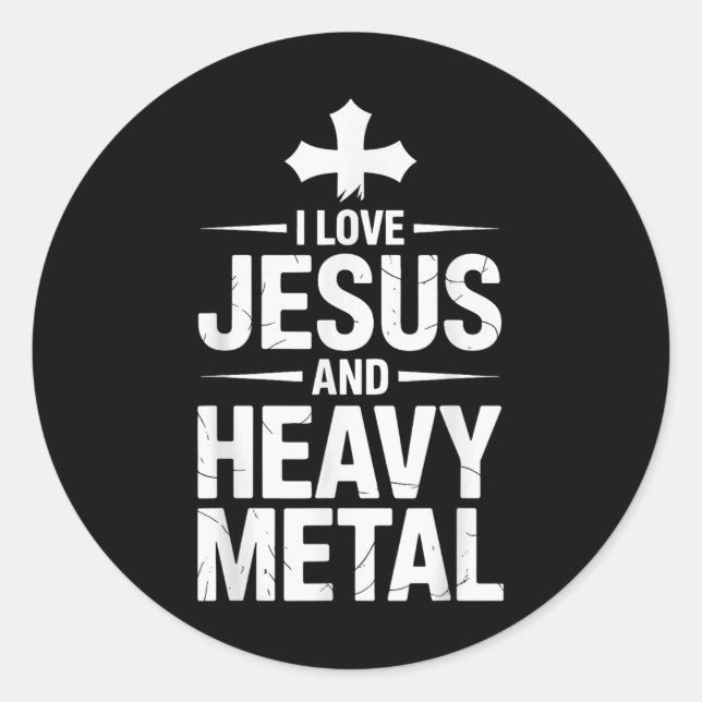 Adesivo Eu Amo Jesus E Heavy Metal _8  (Frente)