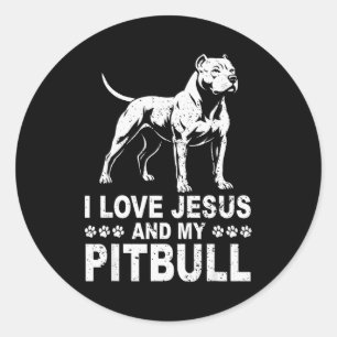 Adesivo Eu Amo Jesus E Meu Pitbull