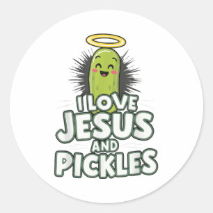 Adesivo Eu Amo Jesus E Picles