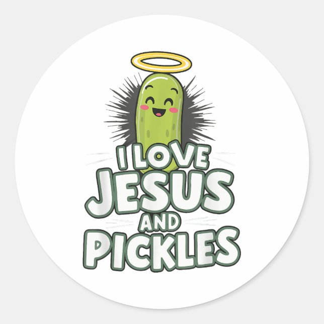 Adesivo Eu Amo Jesus E Picles (Frente)
