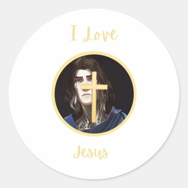 Adesivo Eu amo Jesus Sticker (Frente)