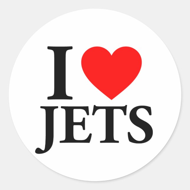 Adesivo Eu Amo Jets (Frente)