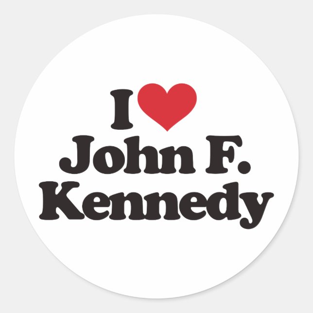 Adesivo Eu Amo John F Kennedy (Frente)