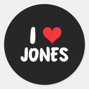 Adesivo Eu Amo Jones - Coração - Nome 