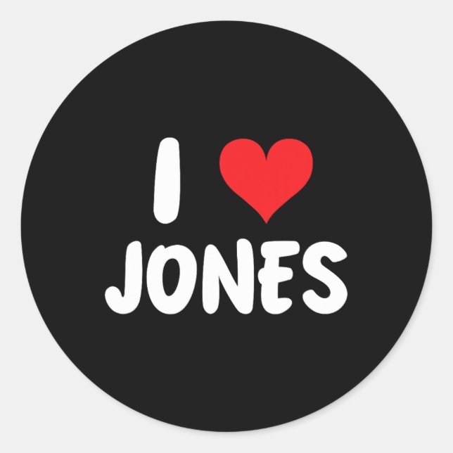 Adesivo Eu Amo Jones - Coração - Nome  (Frente)