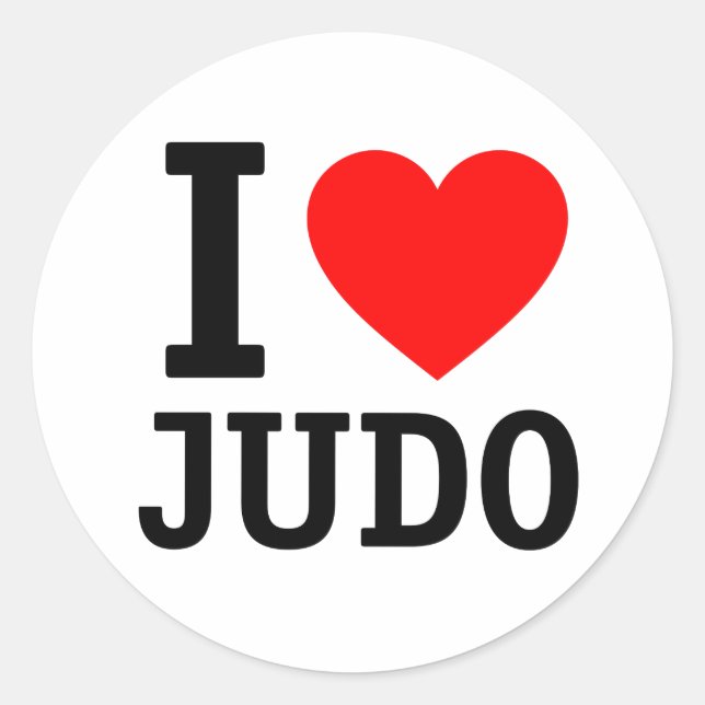Adesivo Eu Amo Judo (Frente)