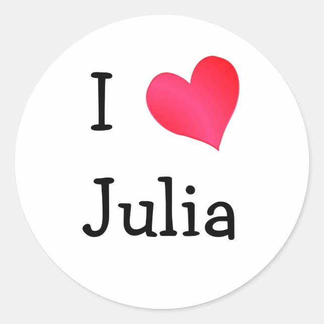 Adesivo Eu Amo Julia (Frente)