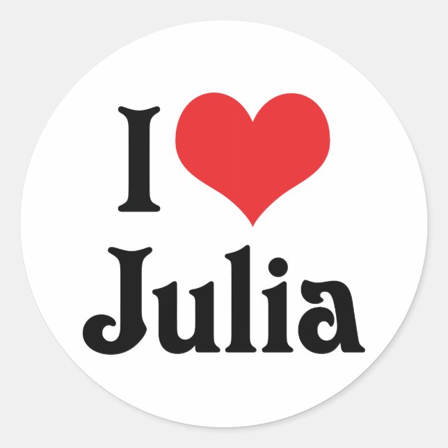 Adesivo Eu Amo Julia (Frente)