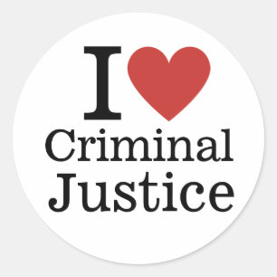 Adesivo Eu ❤️ Amo Justiça Criminal para Estudantes/Faculda