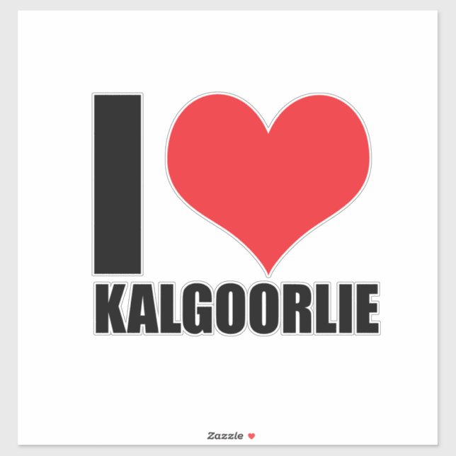Adesivo Eu amo Kalgoorlie (Folha)