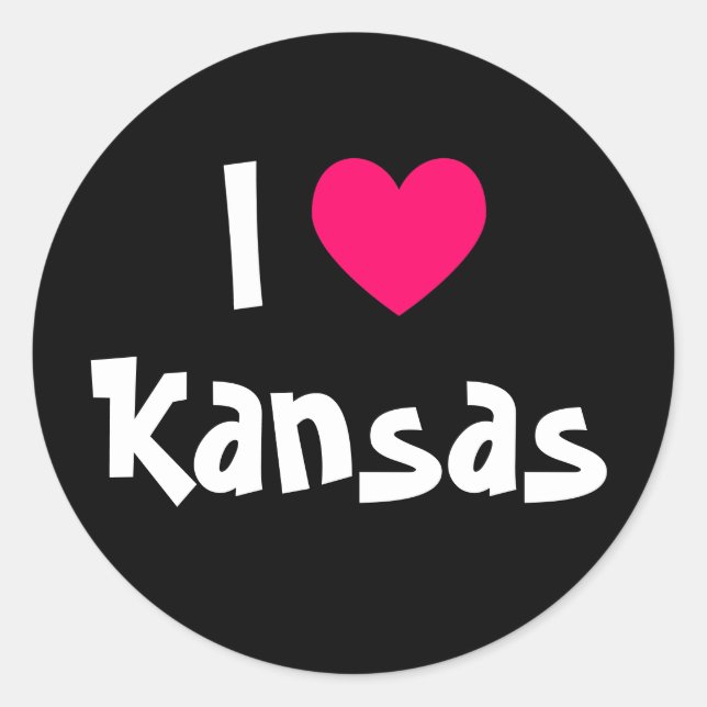 Adesivo Eu Amo Kansas (Frente)