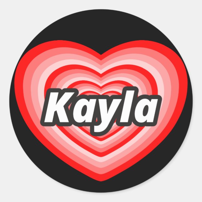 Adesivo Eu amo Kayla (Frente)