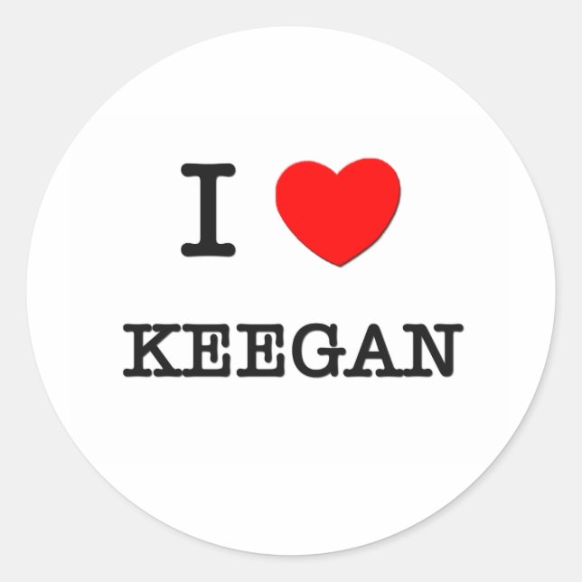 Adesivo Eu Amo Keegan (Frente)