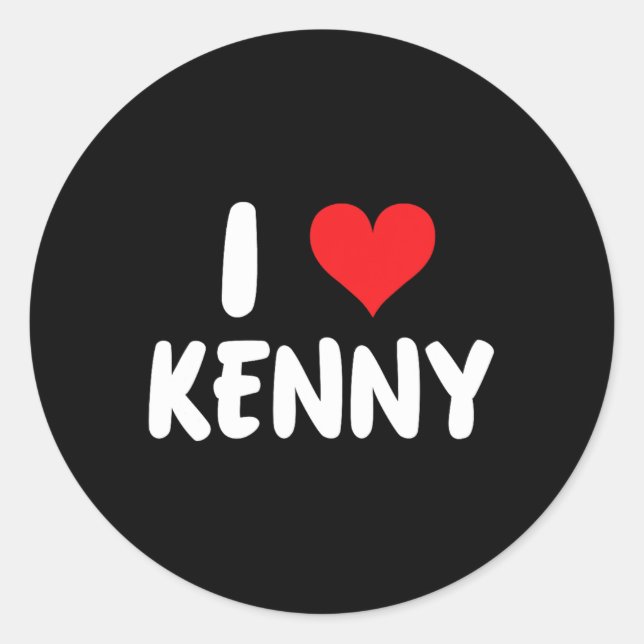 Adesivo Eu Amo Kenny - Coração - Nome  (Frente)