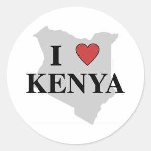 Adesivo Eu amo Kenya