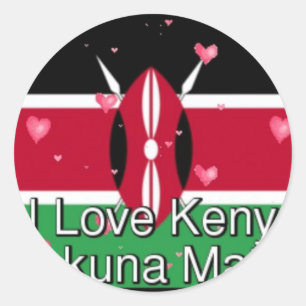 Adesivo Eu Amo! Kenya Hakuna Matata