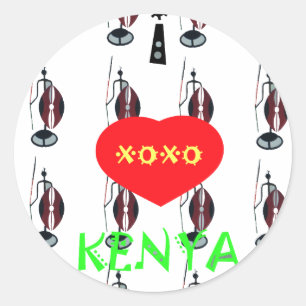 Adesivo Eu amo Kenya XOXO