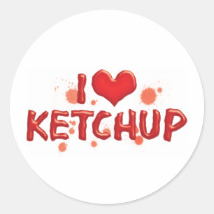 Adesivo Eu Amo Ketchup Coração - Amante de Catsup