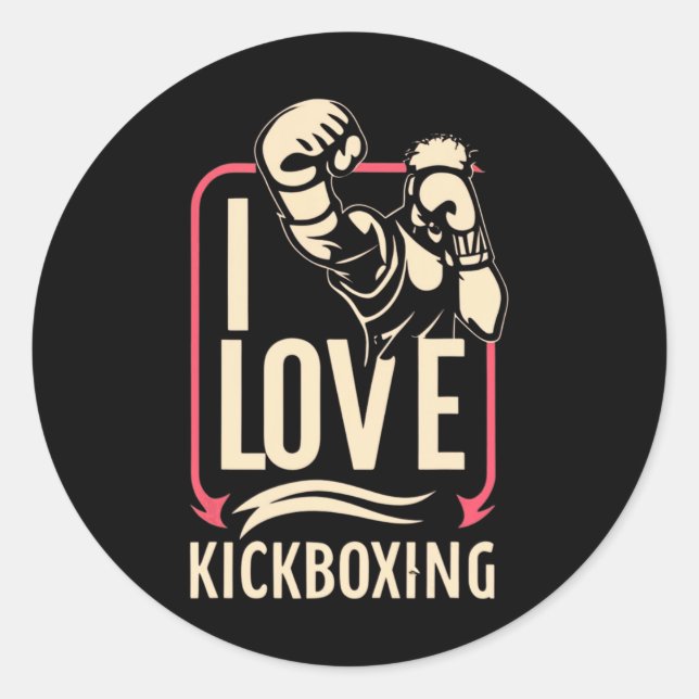 Adesivo Eu Amo Kick-boxing Boxe Amor Kickboxer Kickboxin (Frente)