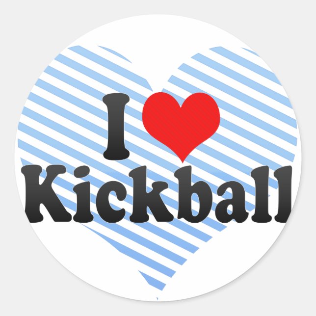 Adesivo Eu Amo Kickball (Frente)