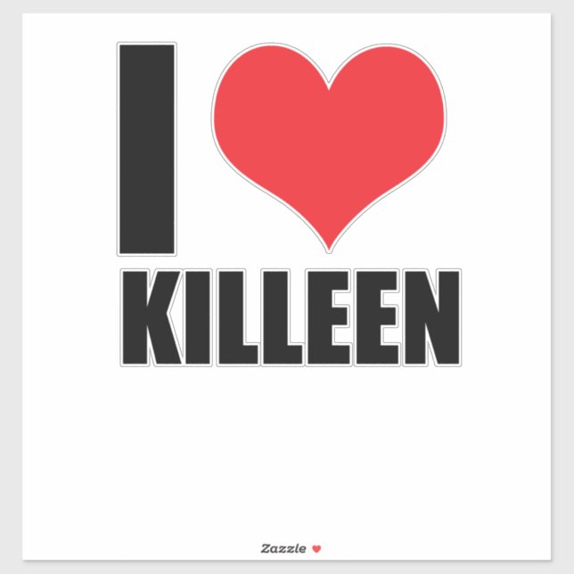 Adesivo Eu amo Killeen (Folha)