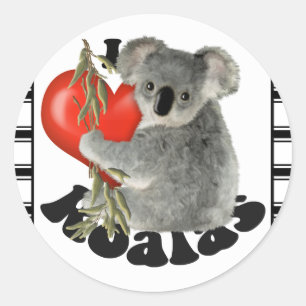 Adesivo Eu Amo Koalas