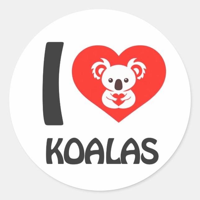Adesivo Eu amo Koalas (Frente)