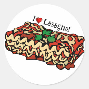 Adesivo Eu Amo Lasagna