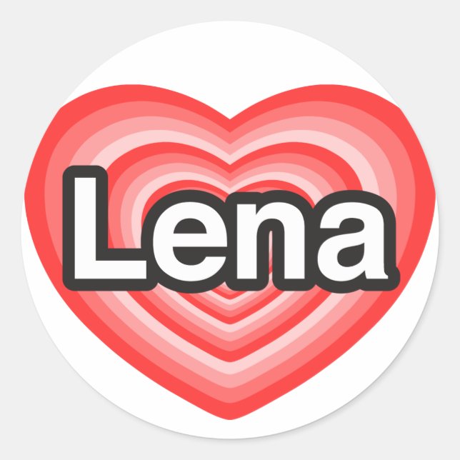 Adesivo Eu amo Lena. Eu te amo Lena. Coração (Frente)