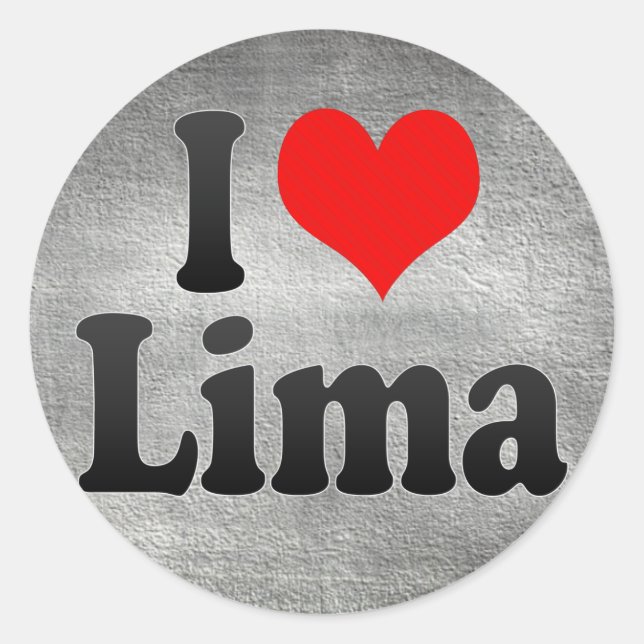 Adesivo Eu Amo Lima, Peru (Frente)