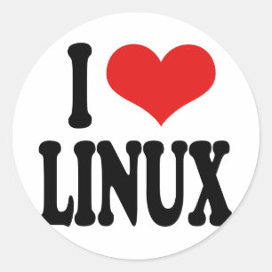 Adesivo Eu amo Linux