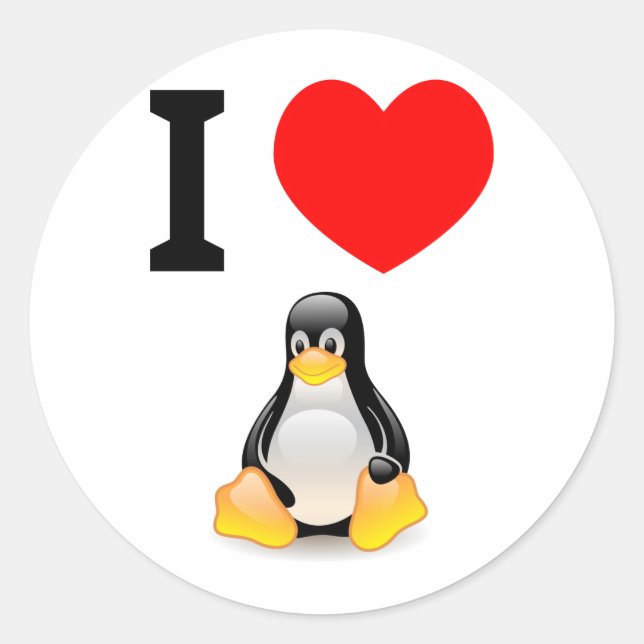 Adesivo Eu amo Linux (Frente)