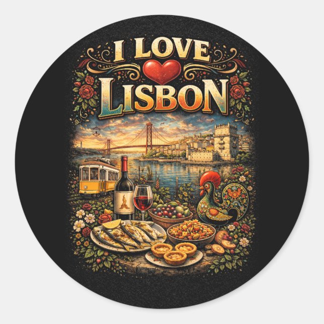 Adesivo Eu Amo Lisboa (Frente)
