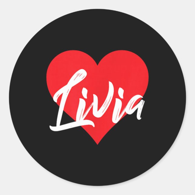 Adesivo Eu Amo Livia Primeiro Nome (Frente)