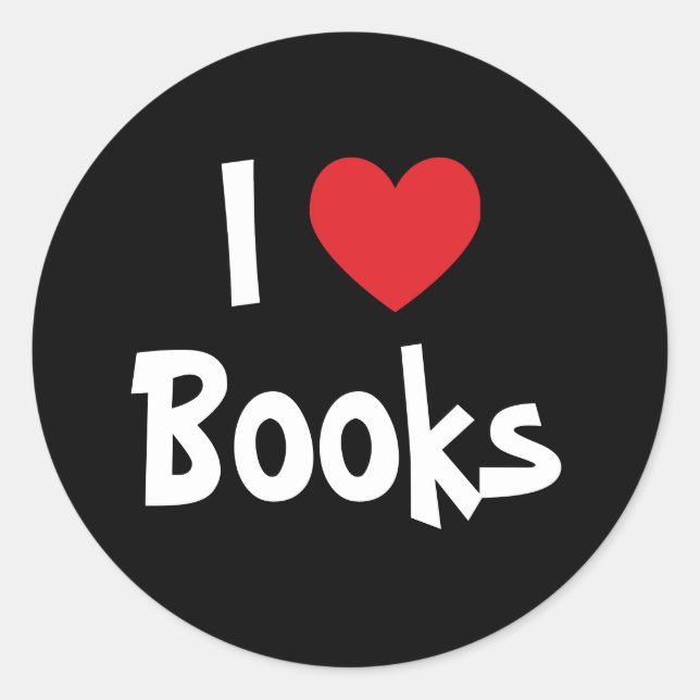 Adesivo Eu Amo Livros (Frente)