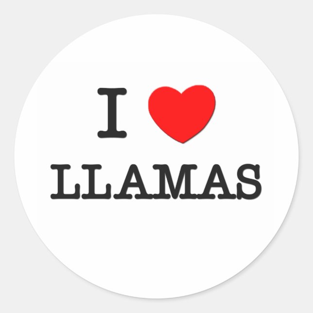 Adesivo Eu amo LLAMAS (Frente)