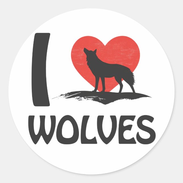 Adesivo Eu amo Lobos (Frente)