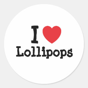 Adesivo Eu amo Lollipops coração T-Shirt