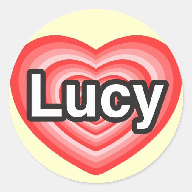 Adesivo Eu amo Lucy. Eu te amo, Lucy. Coração (Frente)
