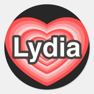 Adesivo Eu amo Lydia. Eu te amo Lydia. Coração