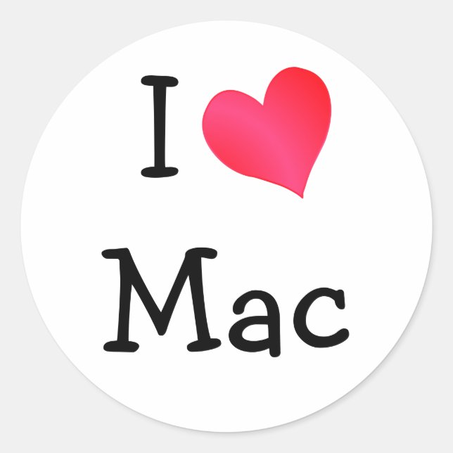 Adesivo Eu amo Mac (Frente)