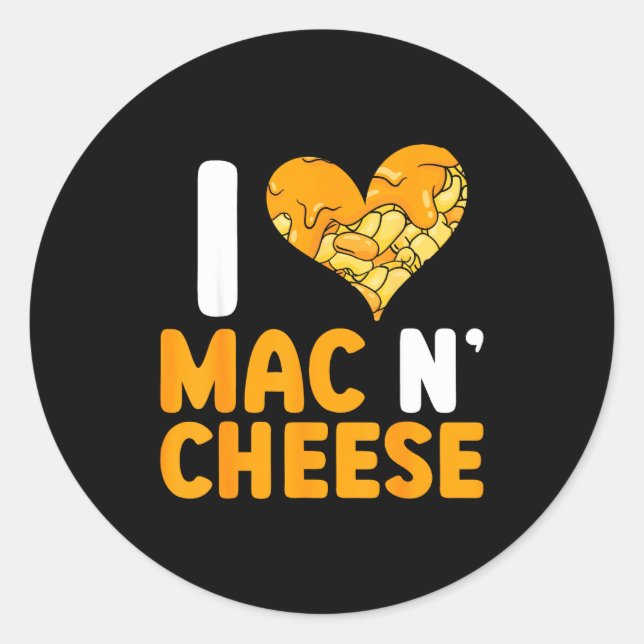 Adesivo Eu Amo Macarrão Com Queijo Macarrão E Queijo Engra (Frente)