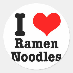 Adesivo EU AMO macarrão ramen