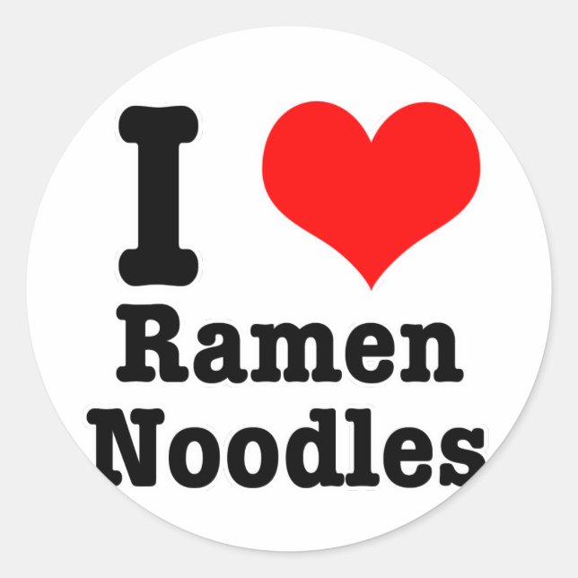 Adesivo EU AMO macarrão ramen (Frente)