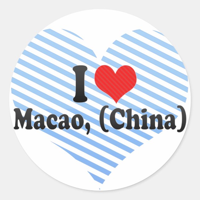 Adesivo Eu amo Macau, (China) (Frente)