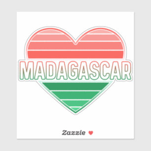 Adesivo Eu amo Madagascar, coração malgaxe